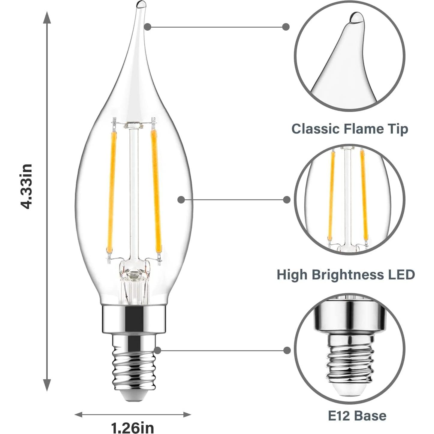 Bombillas LED Candelabra Dimmable Sengled CA10 40W 24 Pzas