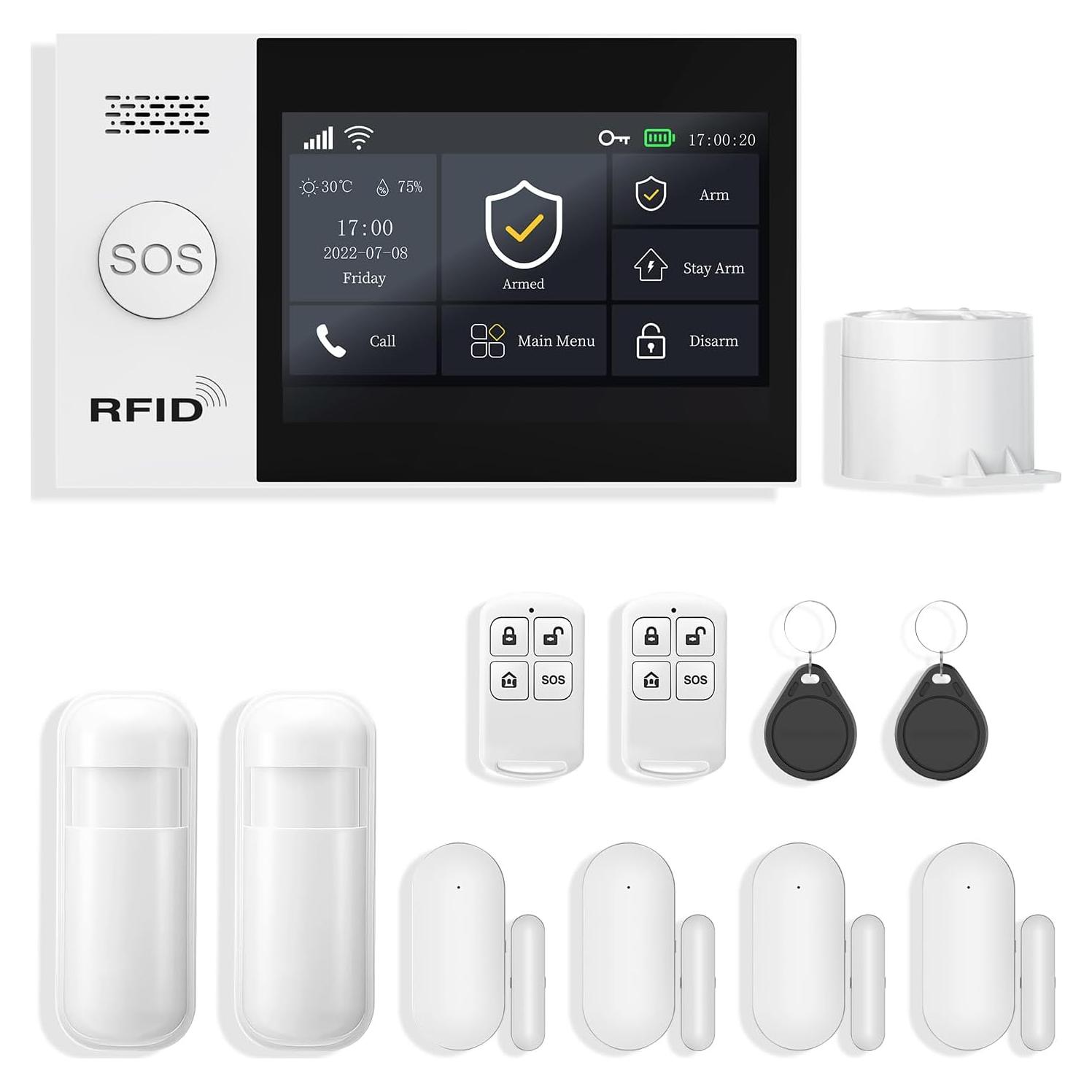 Sistema de Alarma Inalámbrico PGST 12 Piezas WiFi 4G Seguridad