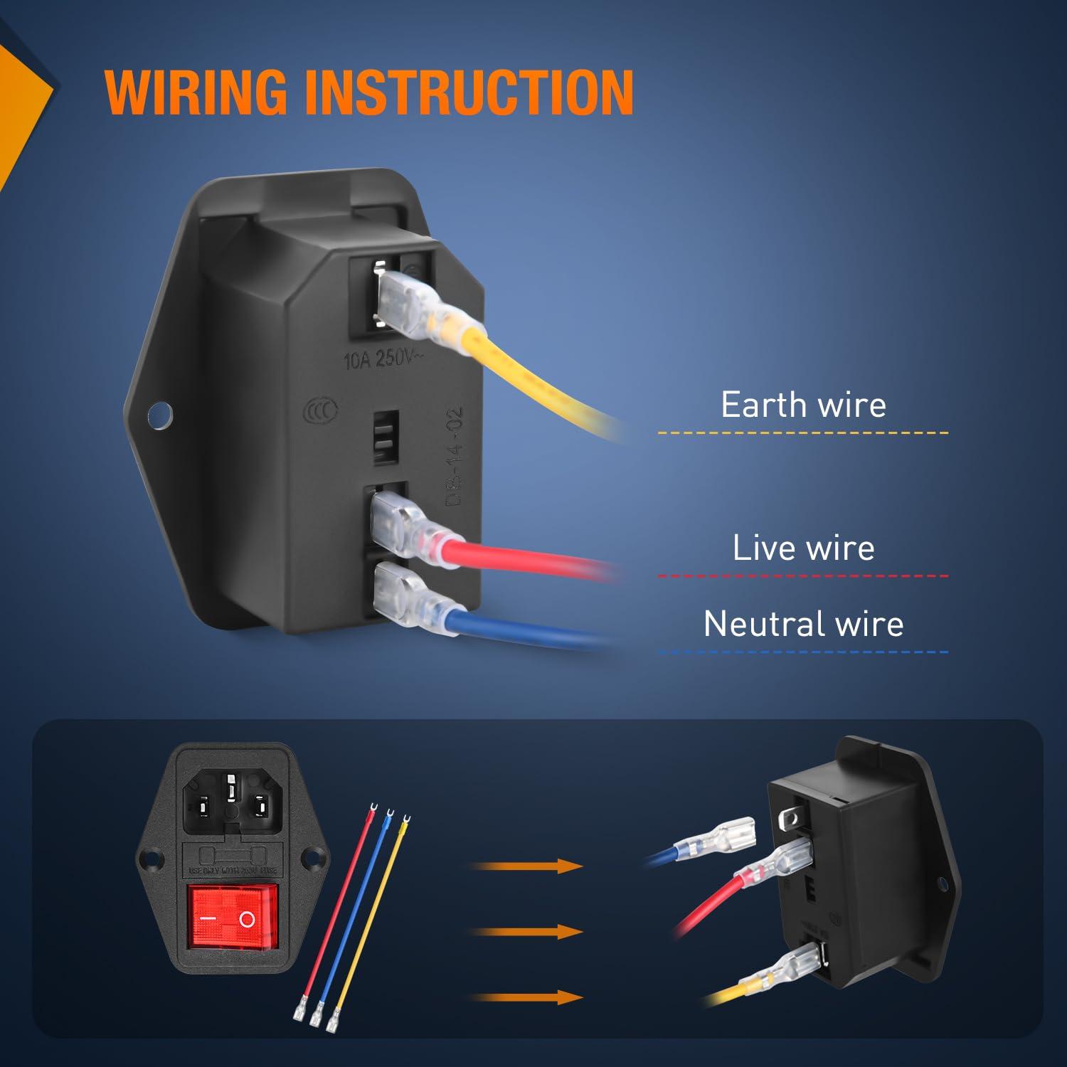 Módulo de Enchufe de Poder Nilight 10A 250V CA 2 Pcs