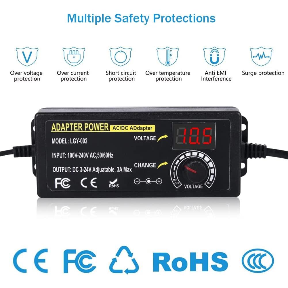 Fuente de Alimentación Universal Wefomey 72W DC 3-24V Ajustable