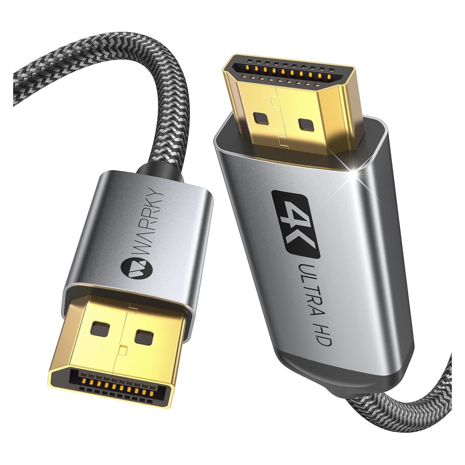 Cable DisplayPort a HDMI WARRKY 1.0M 4K UHD Unidireccional