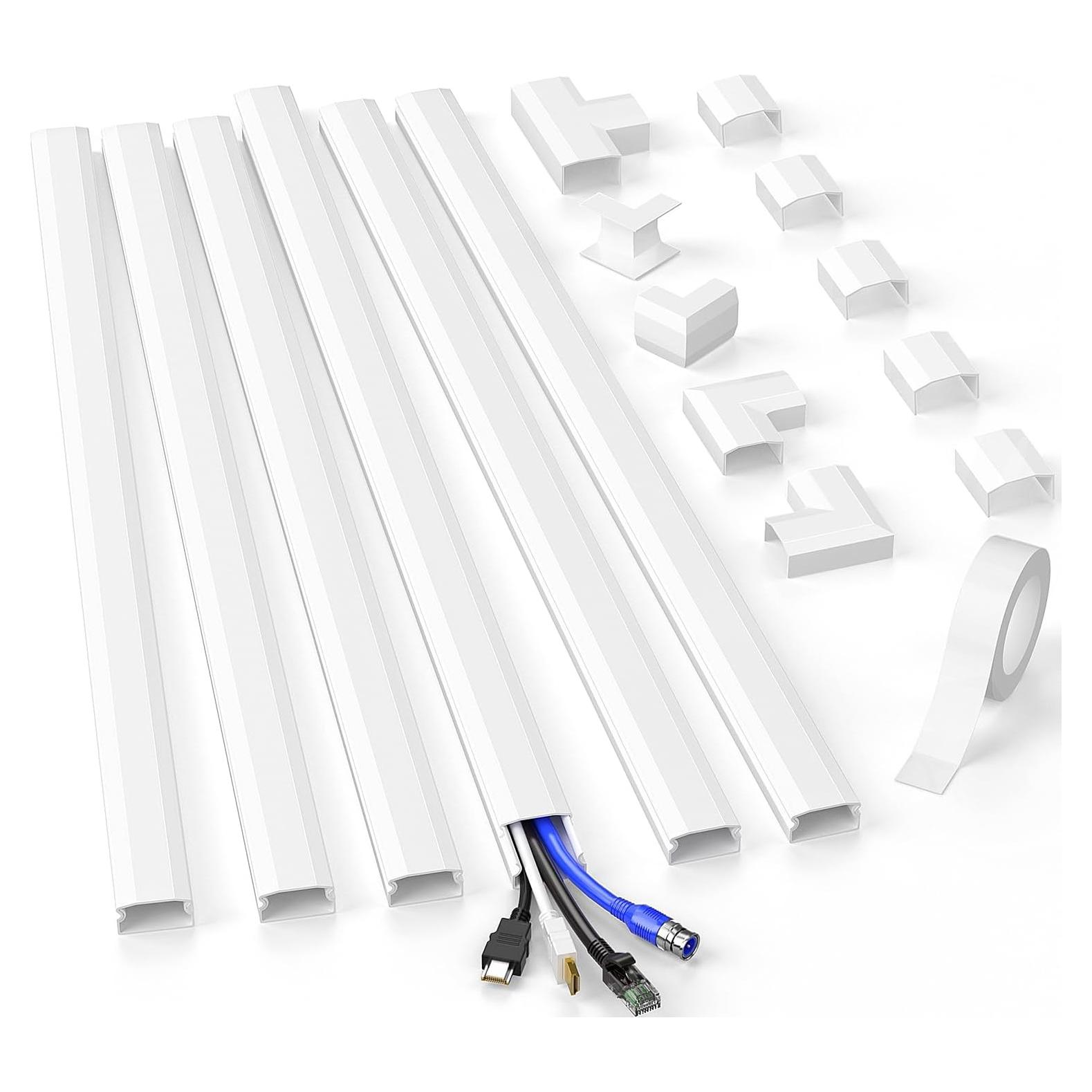 Ocultador de Cables Delamu 240cm Blanco para TV y Audio