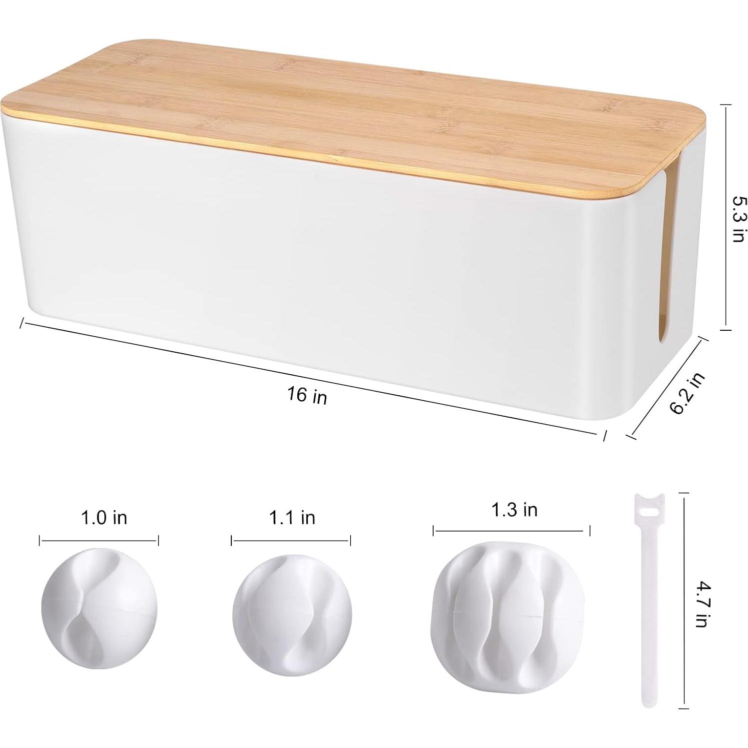 Caja Organizadora de Cables TuweChen Grande ABS Blanca