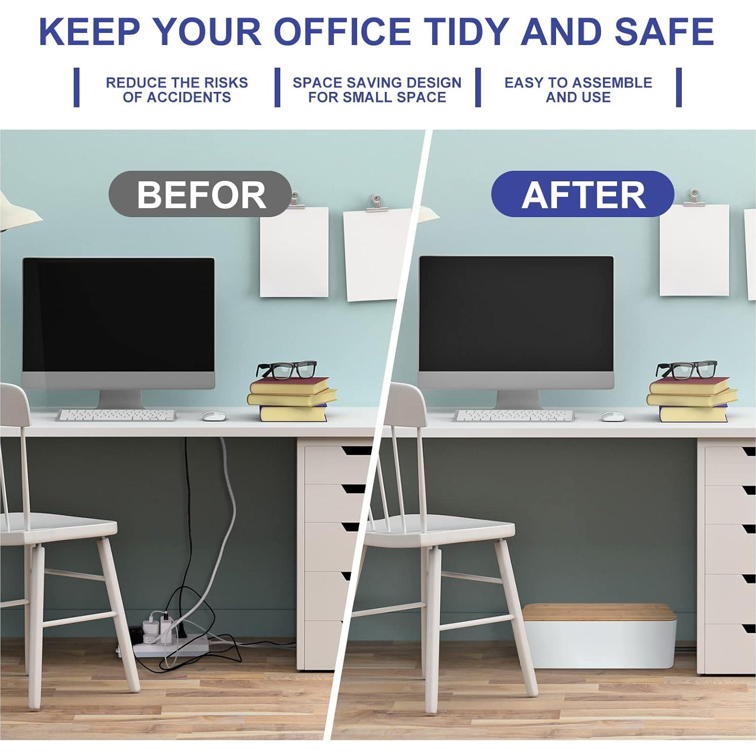 Caja Organizadora de Cables TuweChen Grande ABS Blanca