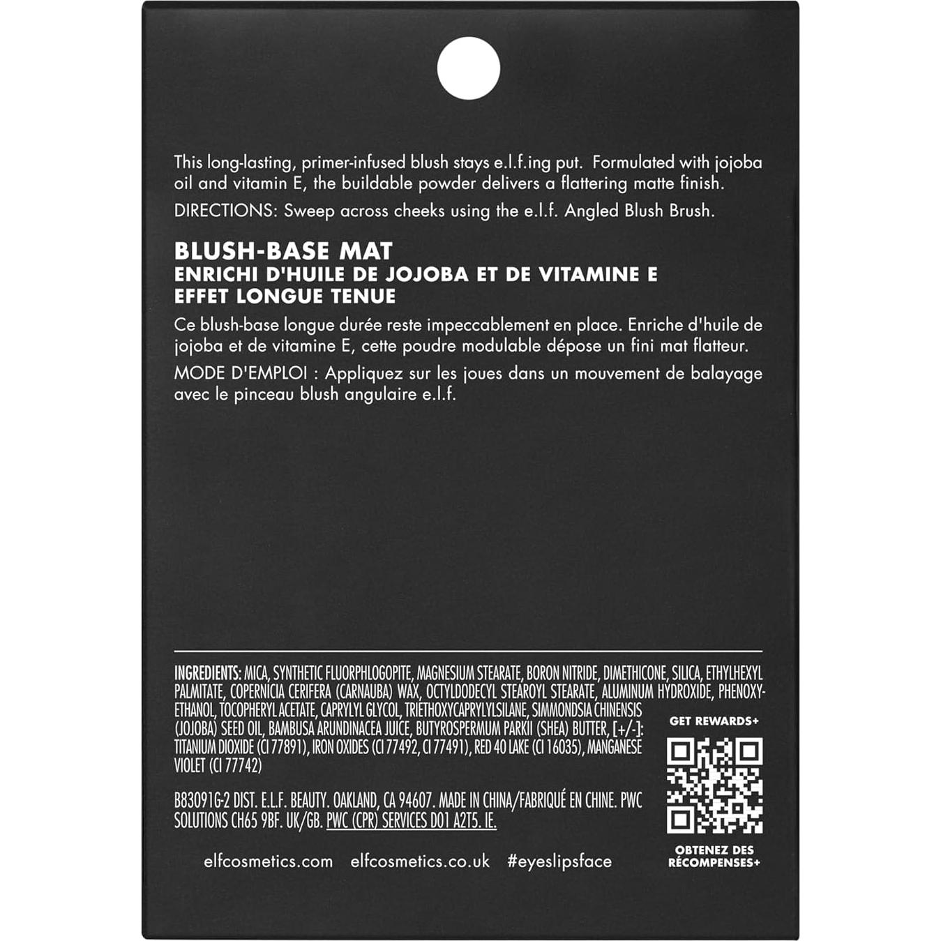 Rubor Mate Infundido con Primer e.l.f. 9.92 g - Larga Duración