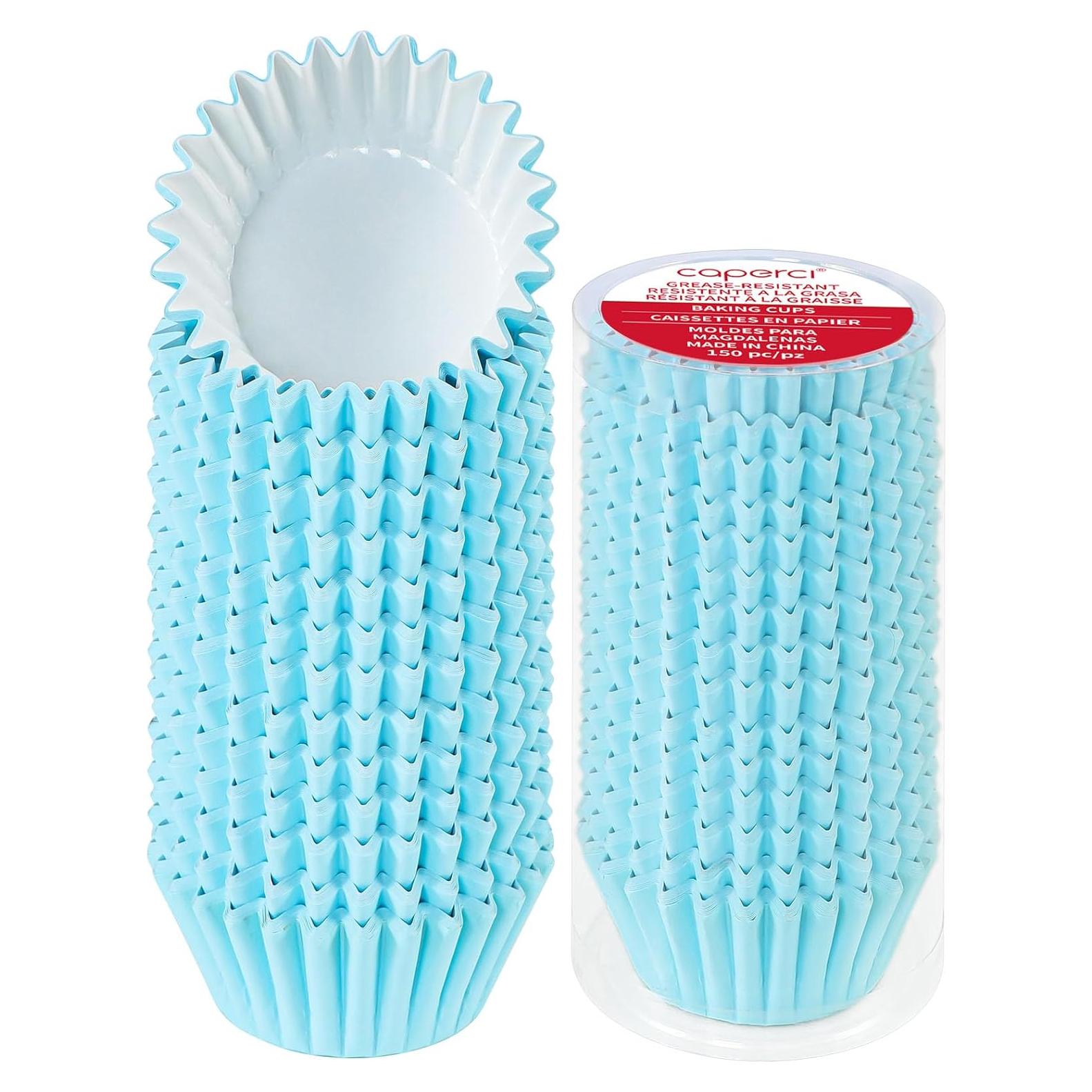 Forros para Cupcake Caperci Azul Claro 150 Cuentas Resistentes
