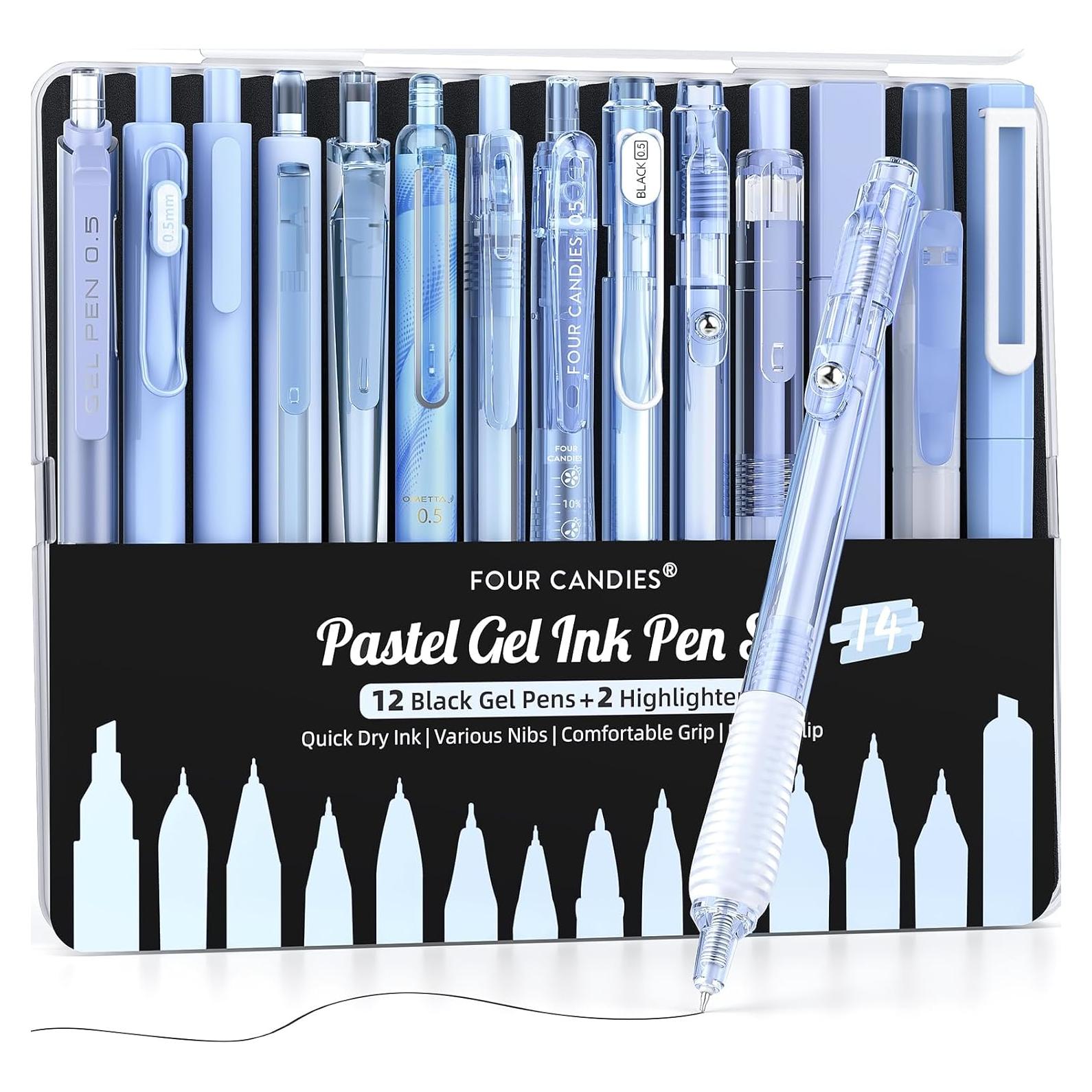 Conjunto de Bolígrafos de Gel Pastel Cuatro Caramelos 14 Piezas