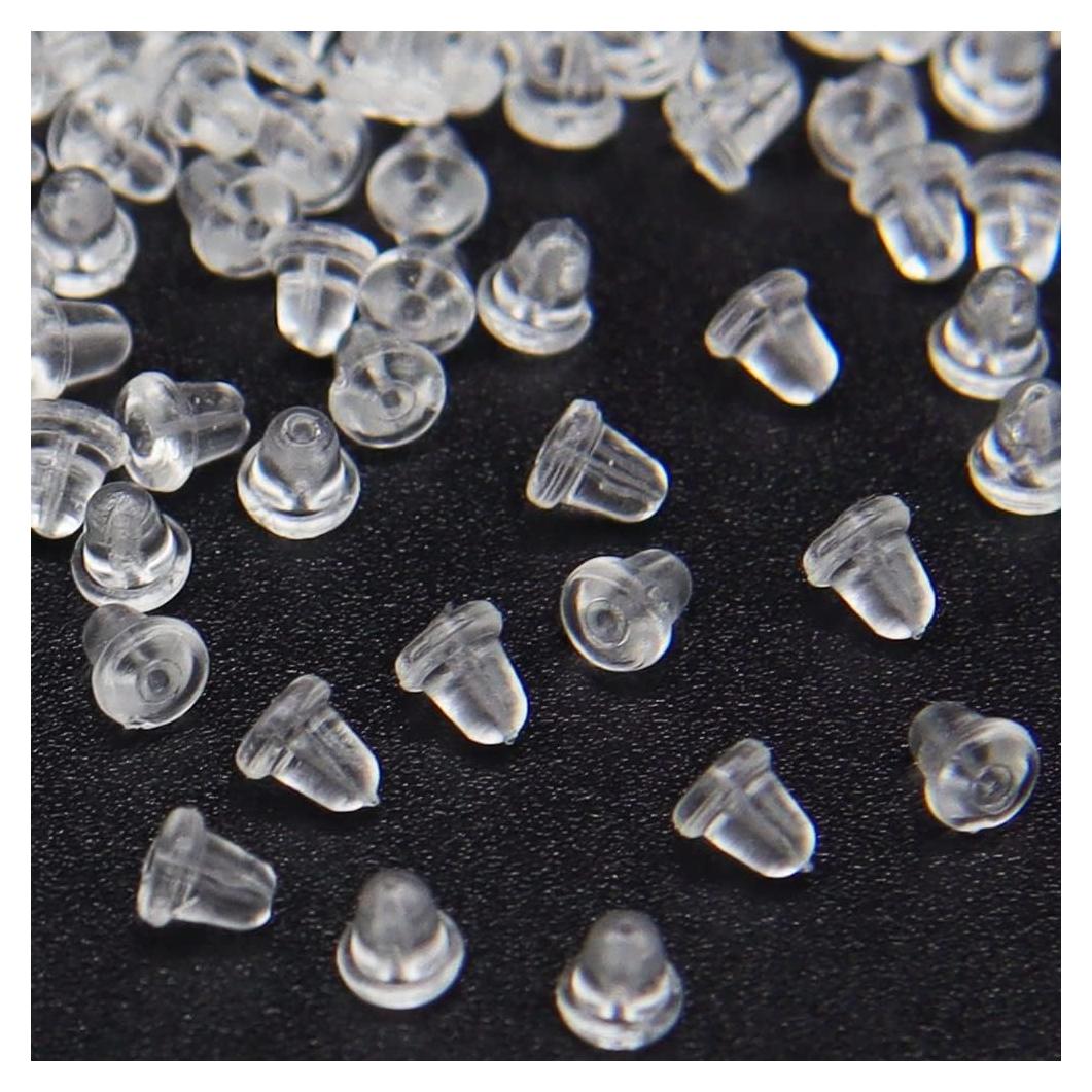 Respaldos de Aretes Transparentes Mazoliy 500 Pcs Hipoalergénicos