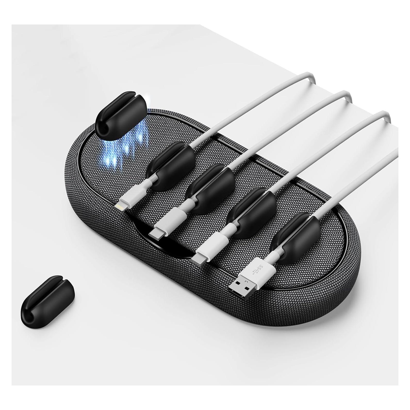 Organizador de Cables Smofish Magnético 6 Clips Gris Oscuro