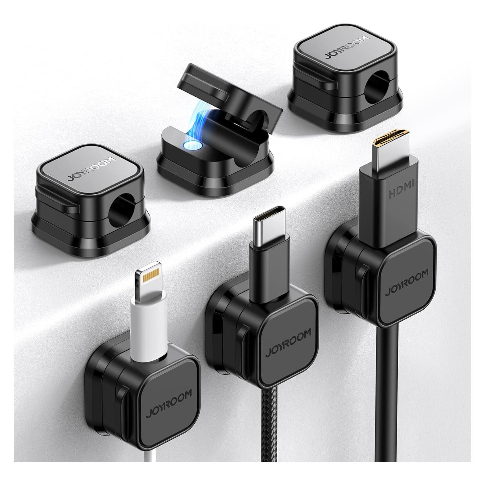 Paquete de 6 Clips Magnéticos JOYROOM para Gestión de Cables