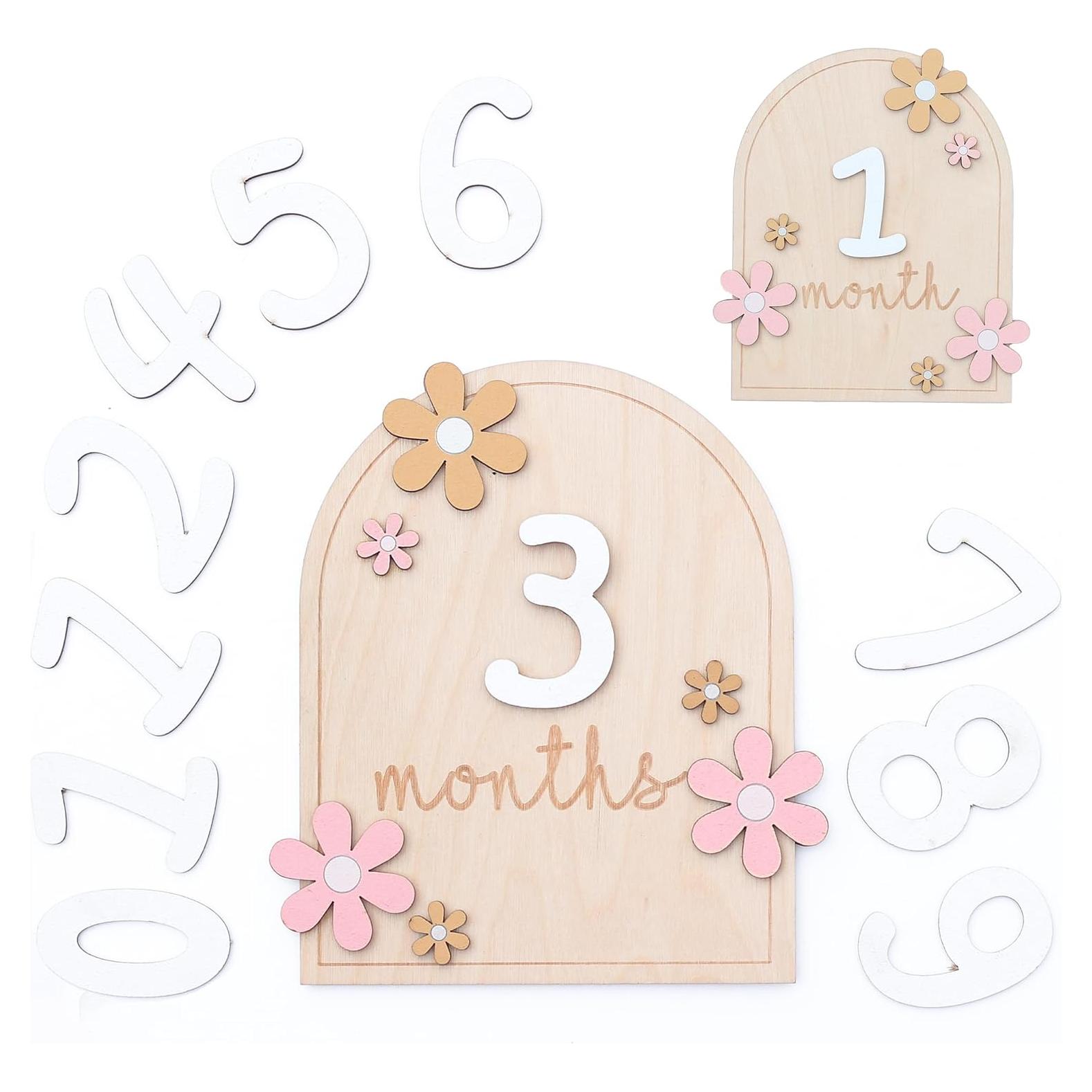 Tarjetas de Hitos Mensuales para Bebés HONOCOOLS - Madera