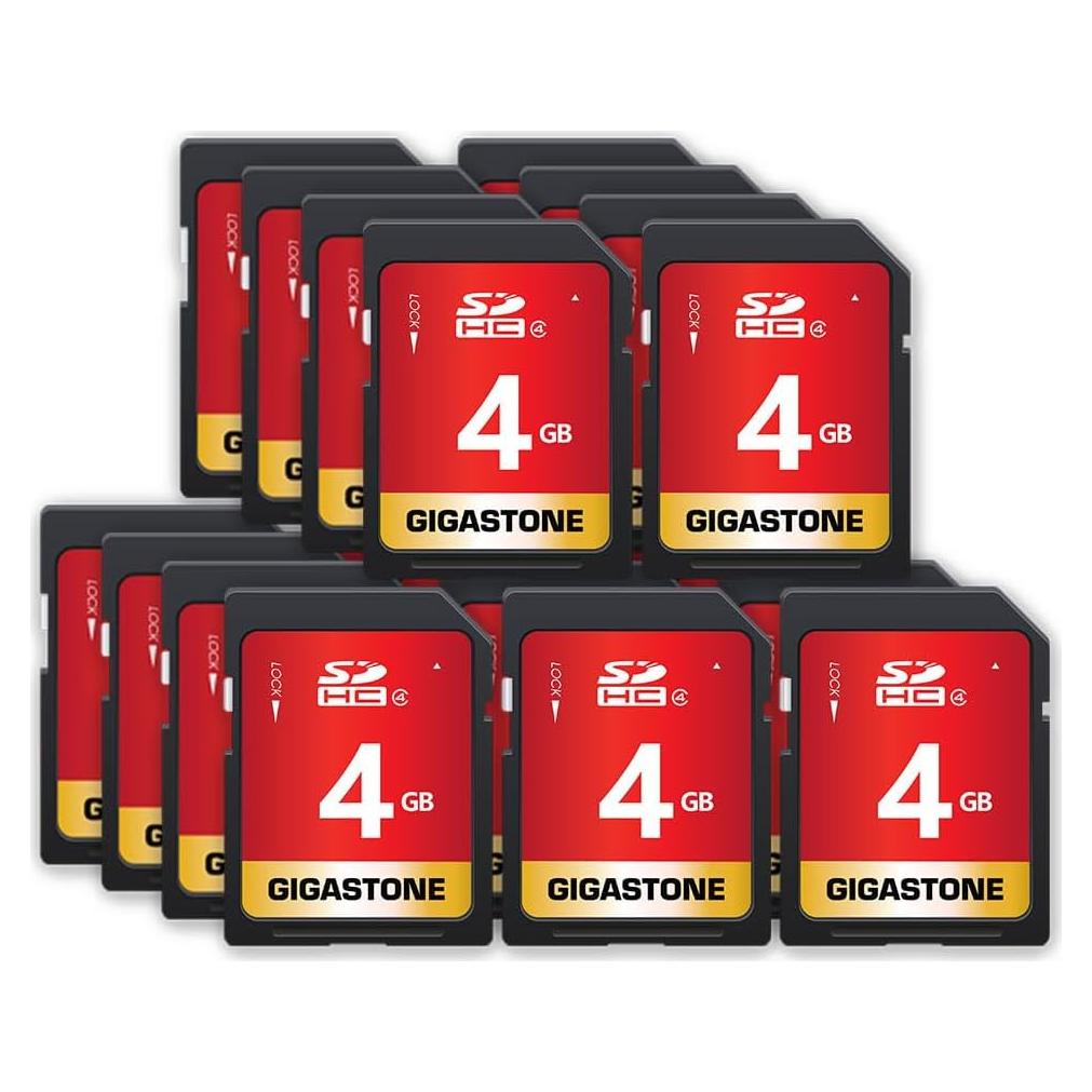 GIGASTONE Tarjeta SDHC 4GB Clase 4 - Paquete de 20 con Estuches