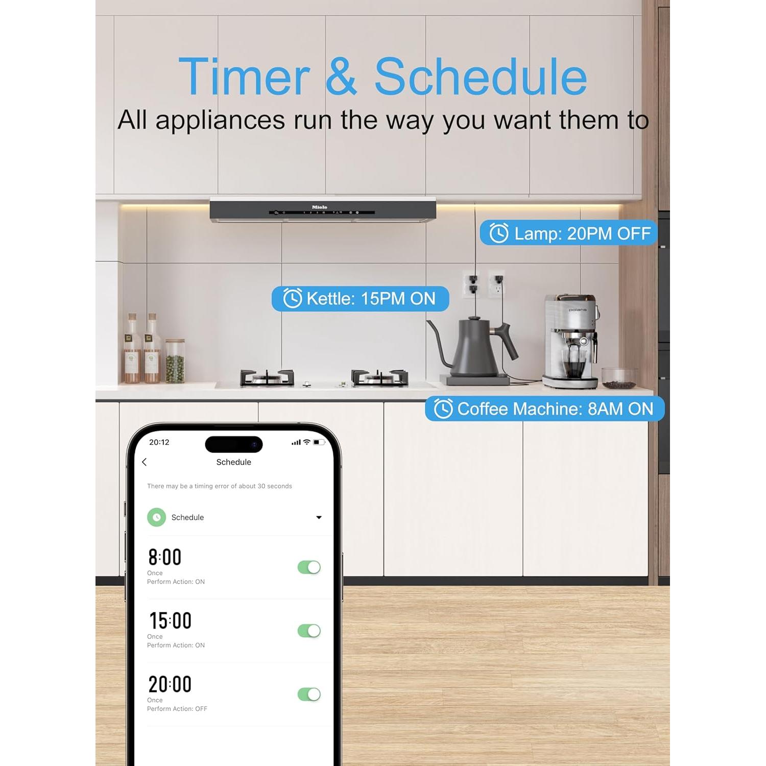 Enchufe Inteligente Mini EIGHTREE Wi-Fi 2.4/5GHz Control Remoto