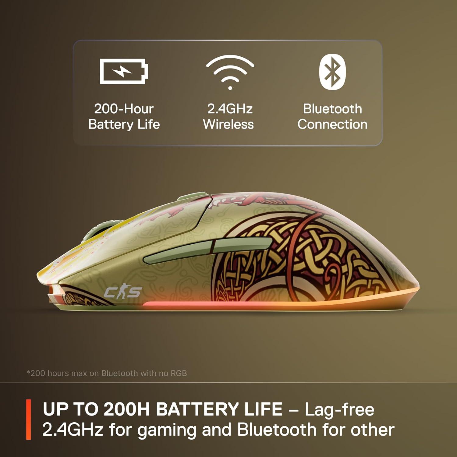 Ratón Gaming Inalámbrico SteelSeries CS2 Dragon Lore - 18K DPI