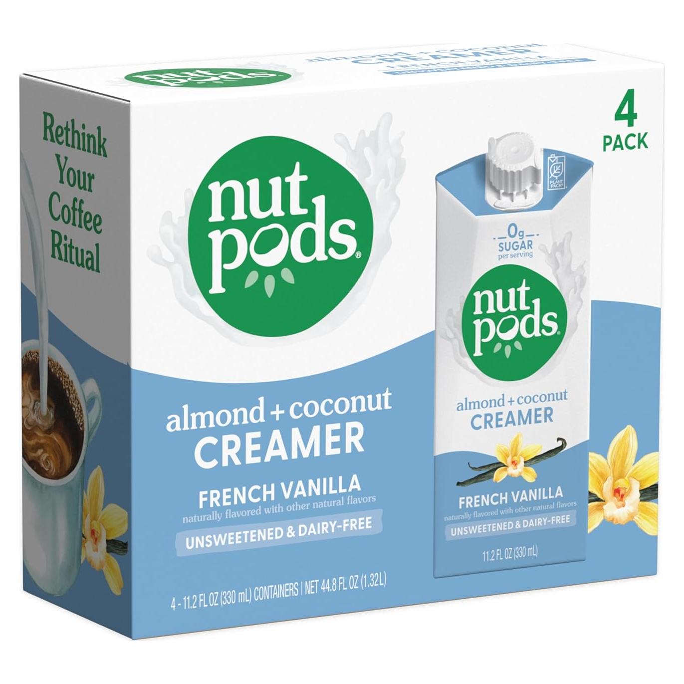 Crema de Café Sin Azúcar Nutpods Vainilla Francesa 4x11.2oz