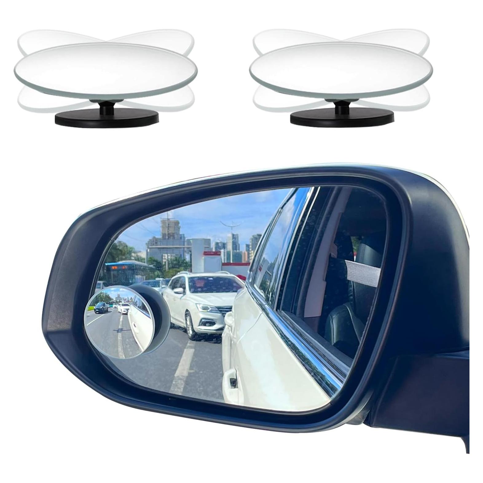 Espejos de Punto Ciego POTAMERO Redondos 5.08 cm HD Plateados - Paquete de 2