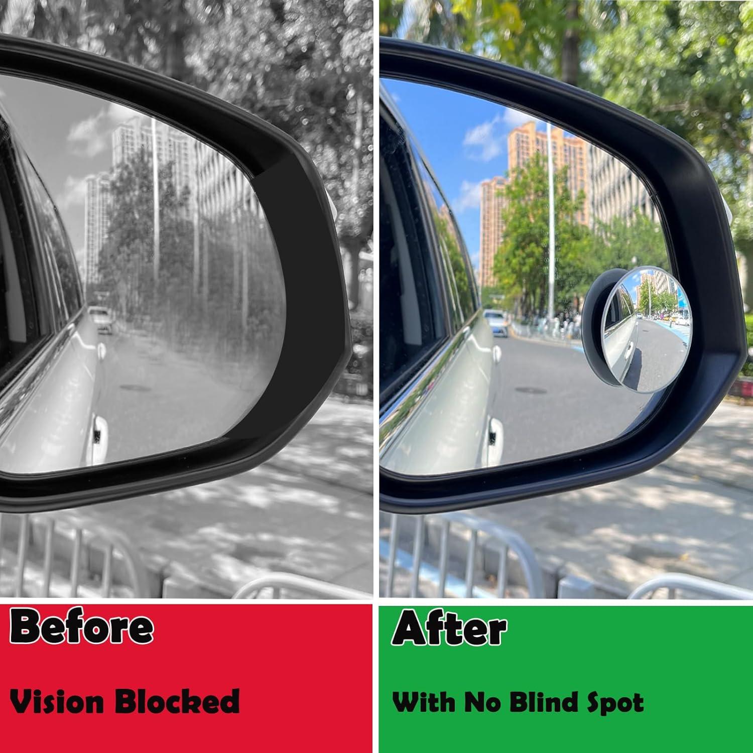 Espejos de Punto Ciego POTAMERO Redondos 5.08 cm HD Plateados - Paquete de 2