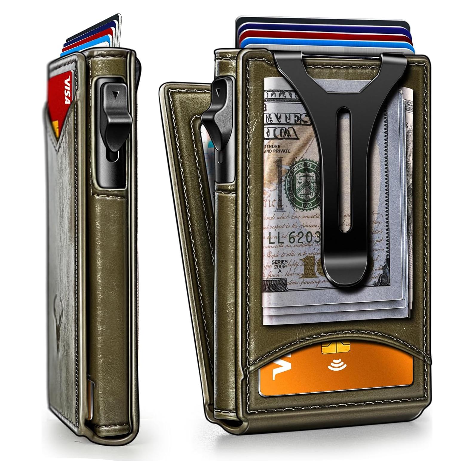 Billetera Bulliant Hombre Slim Cuero Magnético 9 Tarjetas