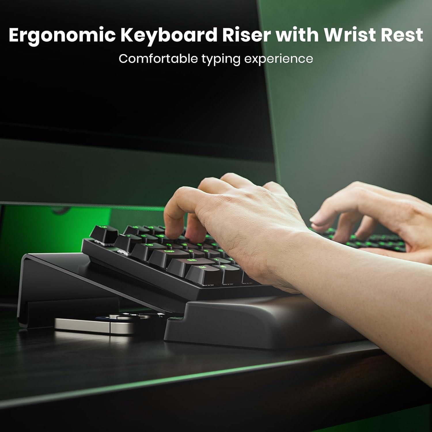 Soporte de Teclado Ergonómico Klearlook con Reposamuñecas Negro