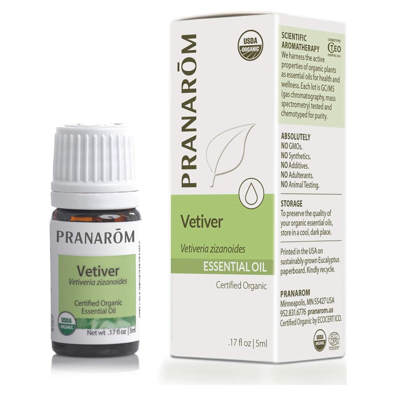 Aceite Esencial de Vetiver Orgánico Pranarom 5ml 100% Puro