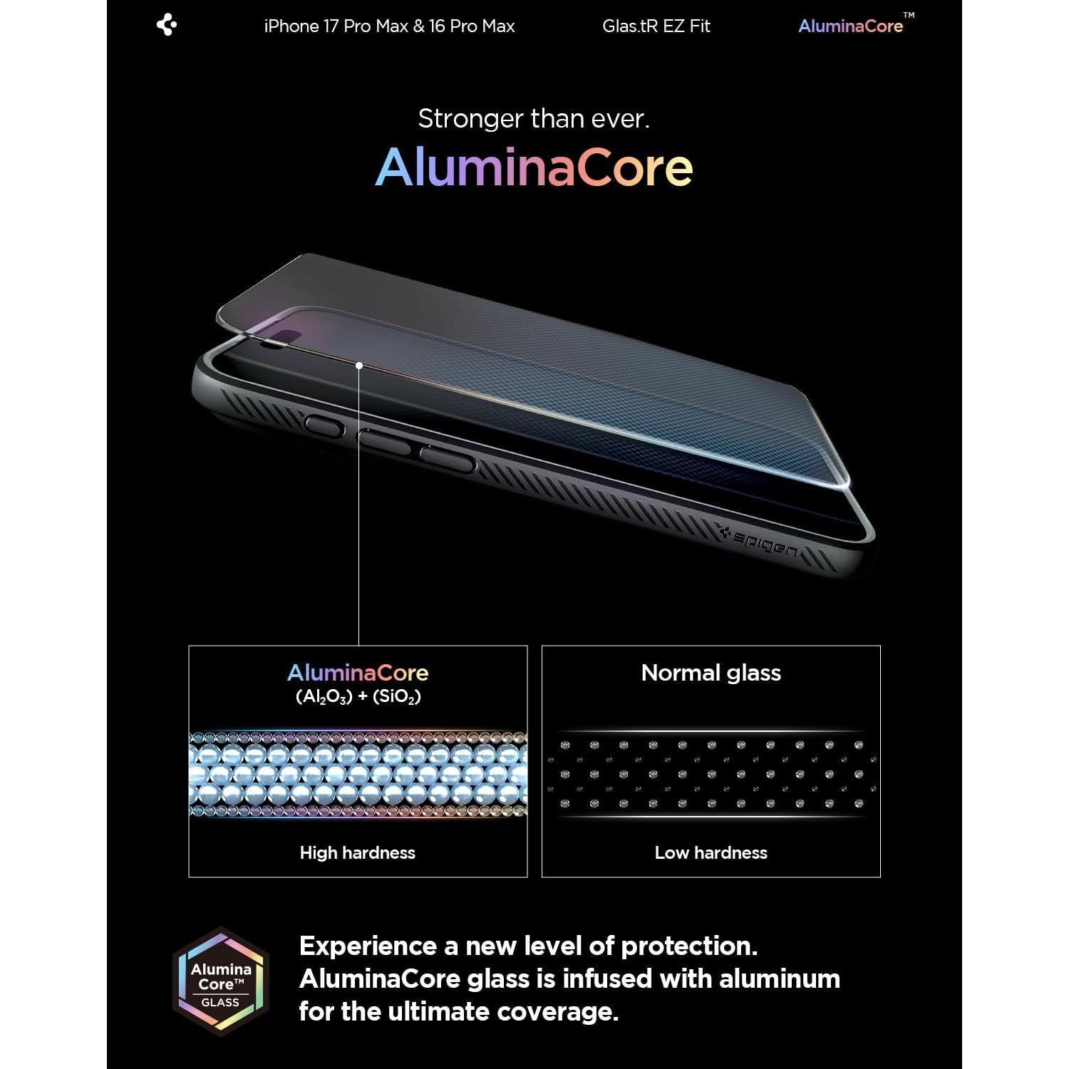 Protector de Pantalla Vidrio Templado Spigen AluminaCore 9H+ 2 Pzas