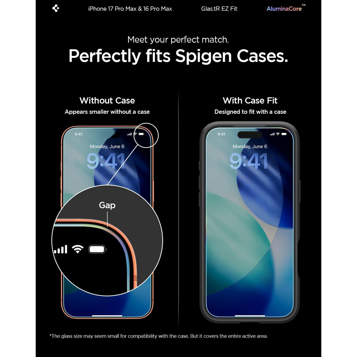 Protector de Pantalla Vidrio Templado Spigen AluminaCore 9H+ 2 Pzas