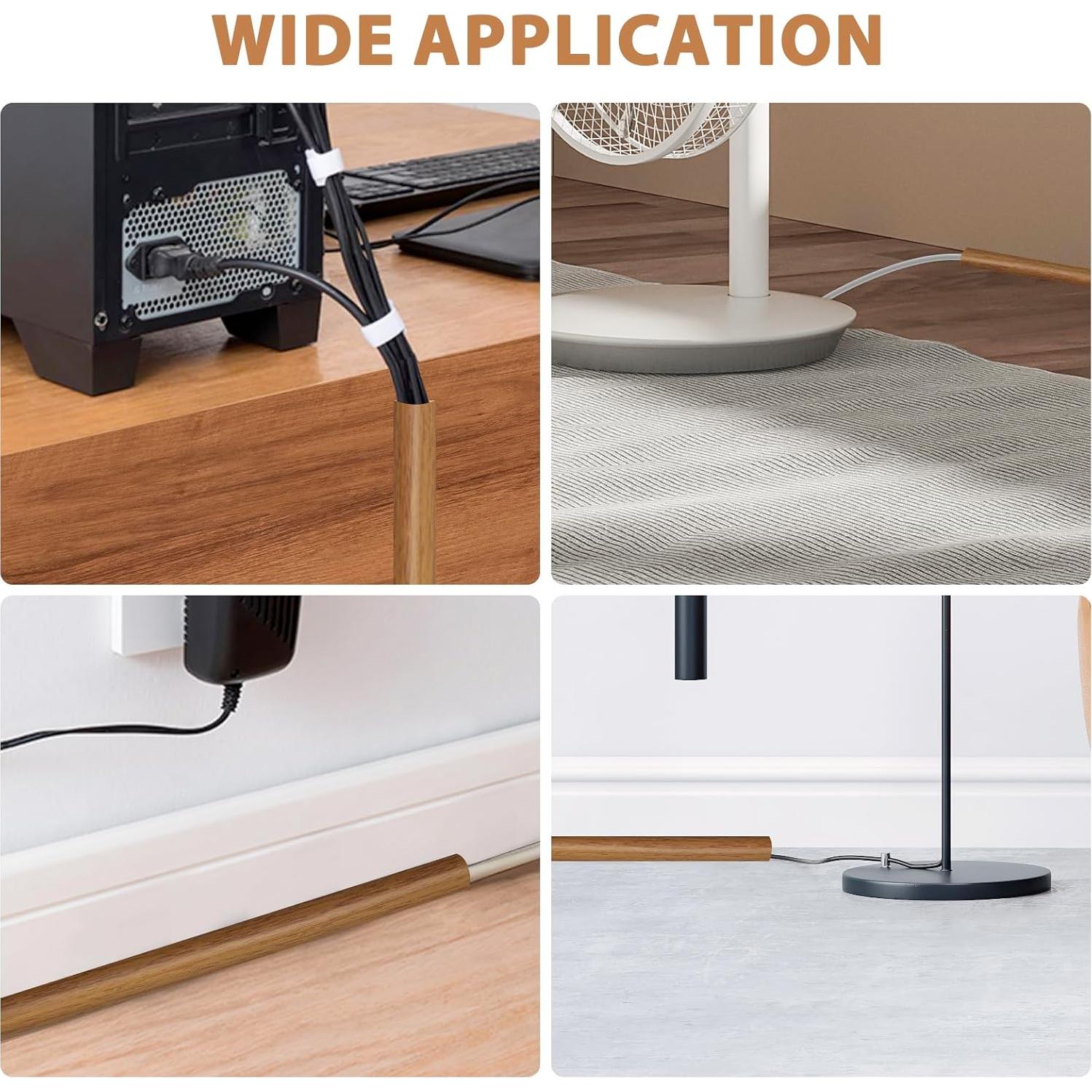 Cubierta de cable de piso autoadhesiva DBHXXMB 3,05 m madera marrón