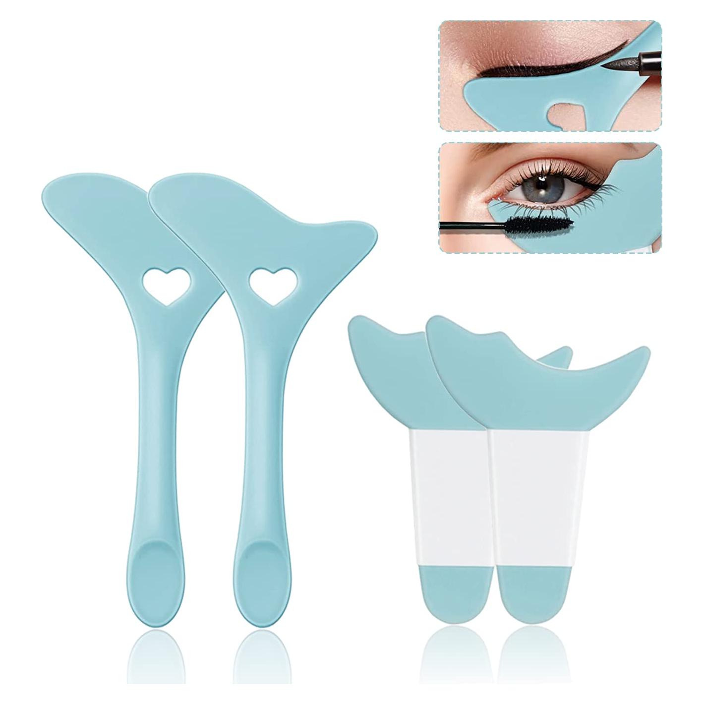 Plantillas de Eyeliner Reutilizables Deacocal 4 Piezas Azul