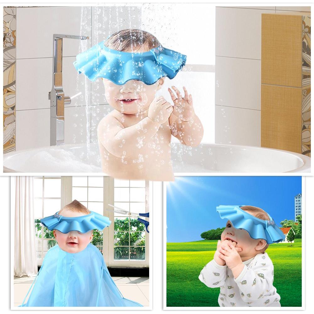 Gorro de Baño Ajustable para Bebés y Niños - EVA Azul
