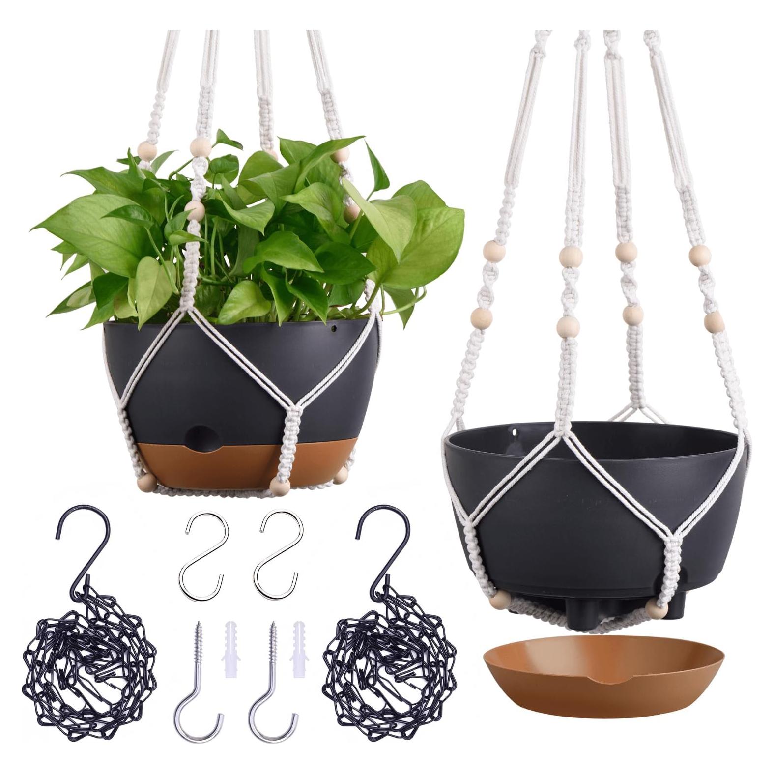 Juego de 2 macetas colgantes 20 cm Montresor con autorriego