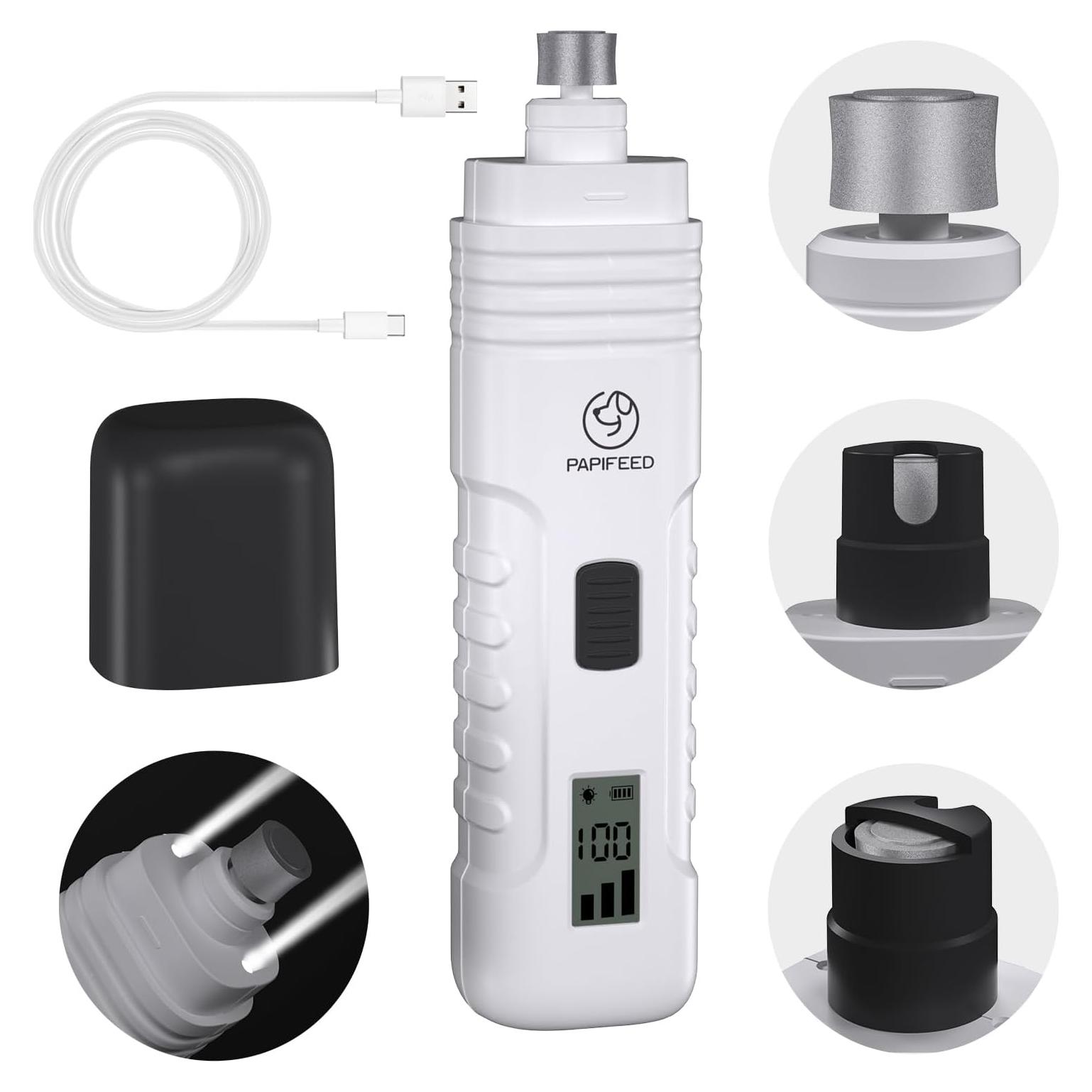 Amoladora de Uñas para Perros PAPIFEED - Eléctrica Silenciosa 3 Velocidades