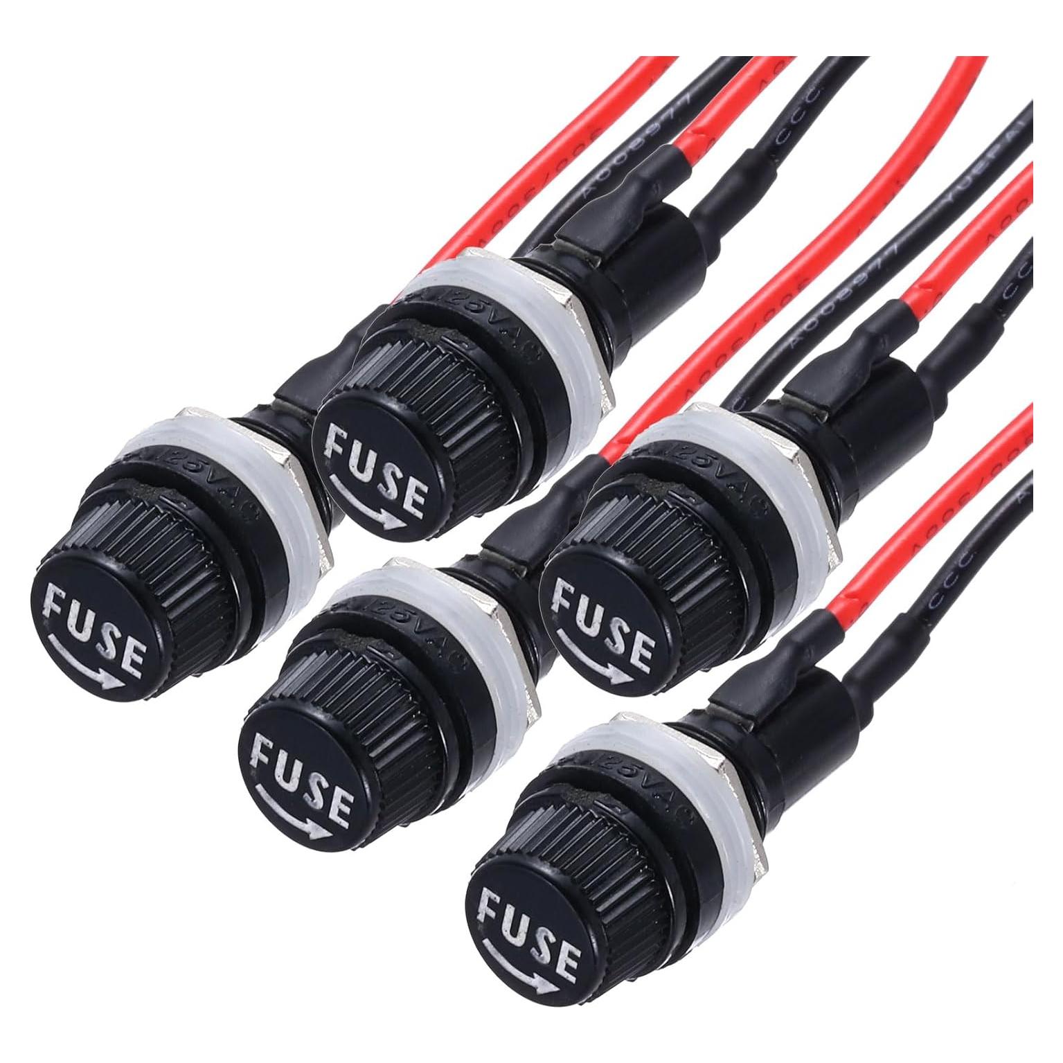 Soporte de Fusible Montado en Panel MECCANIXITY 5x20mm 5Pcs