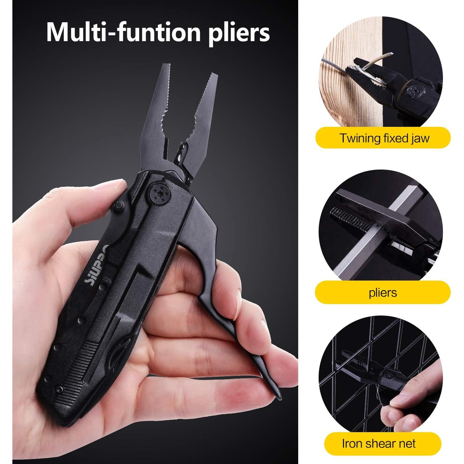 Cuchillo Multiherramienta SIUPRO 9 en 1 Plegable Negro