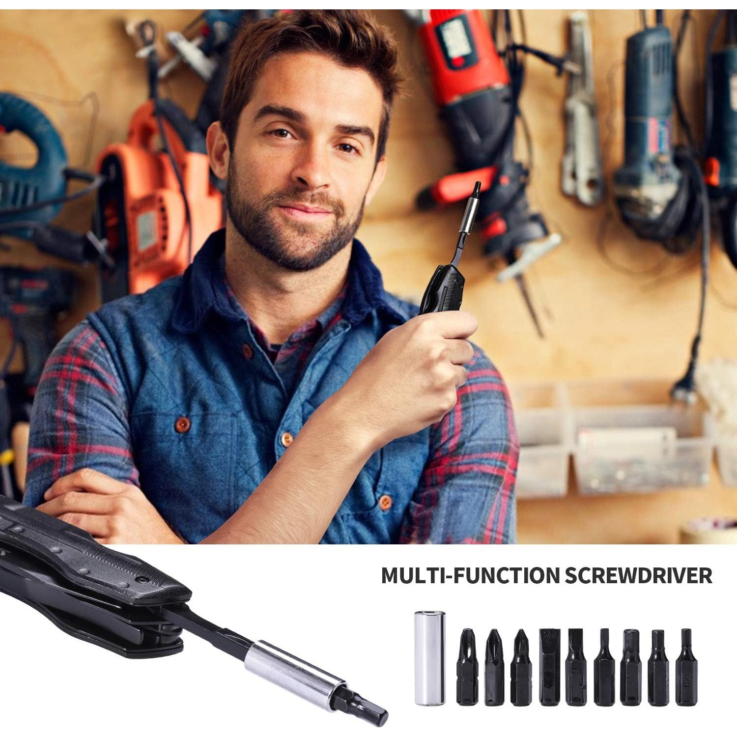 Cuchillo Multiherramienta SIUPRO 9 en 1 Plegable Negro