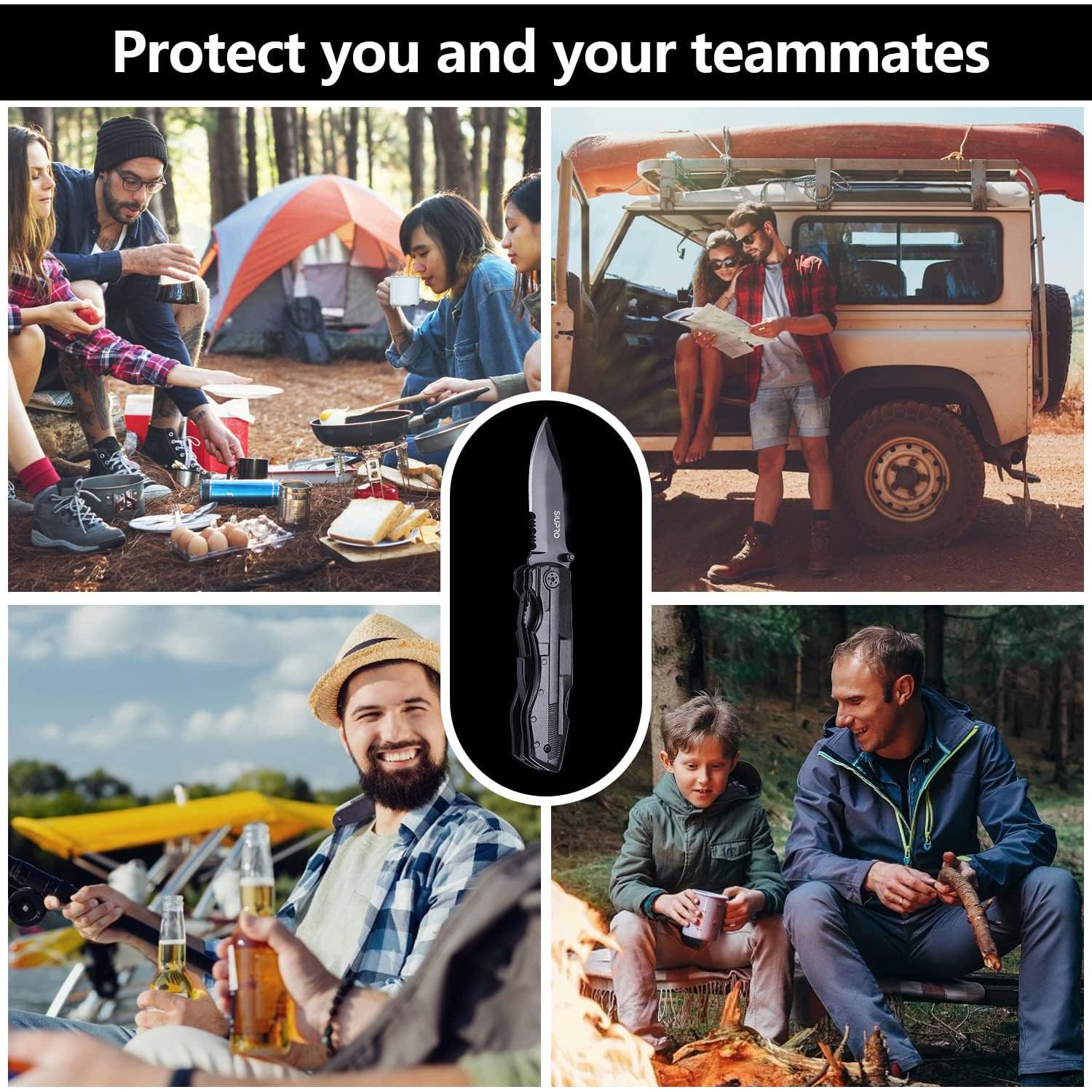 Cuchillo Multiherramienta SIUPRO 9 en 1 Plegable Negro