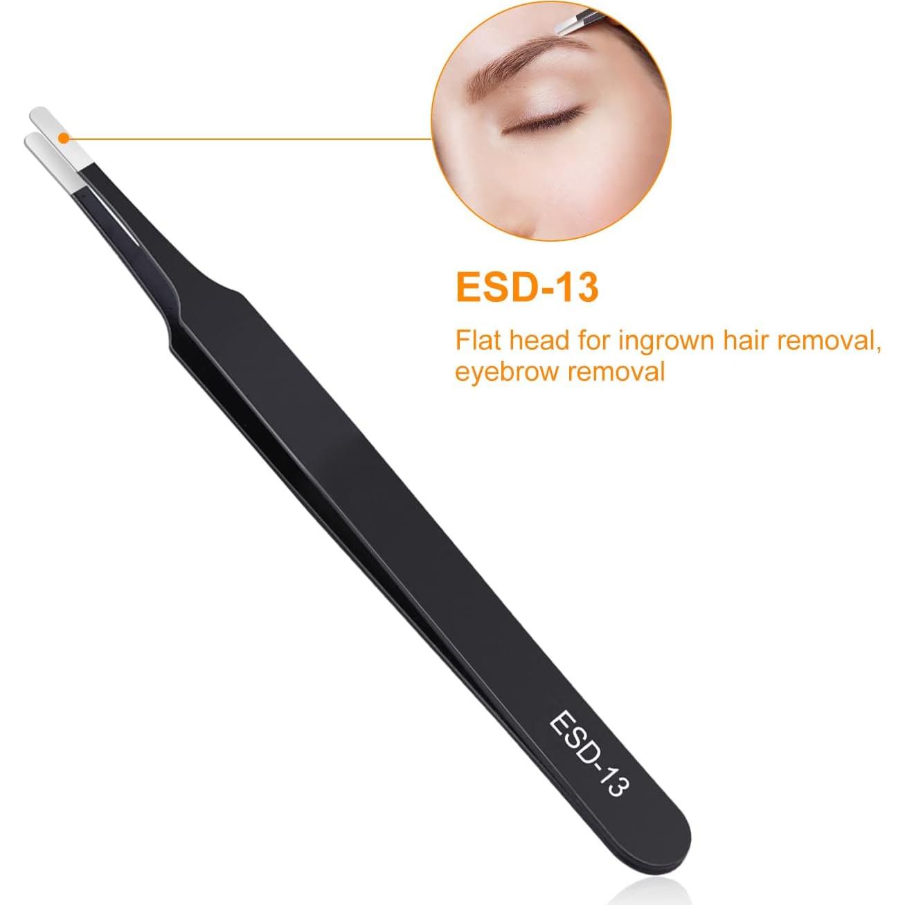 Juego de Pinzas de Precisión Kaverme 3 Piezas Acero Inoxidable