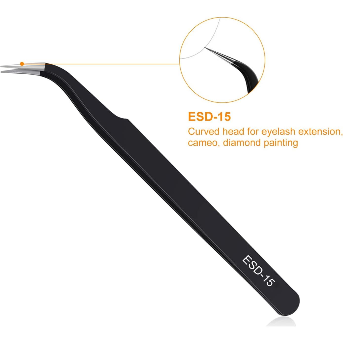 Juego de Pinzas de Precisión Kaverme 3 Piezas Acero Inoxidable