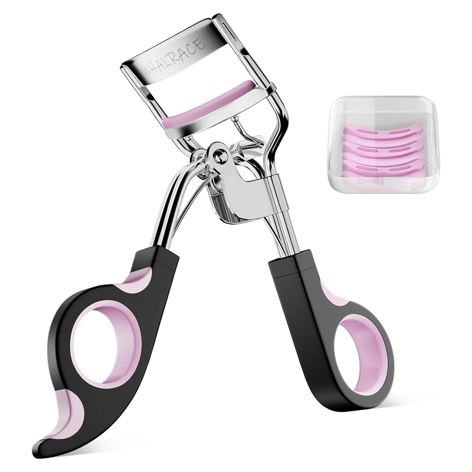 Rizador de Pestañas Whalrace con 6 Tiras de Silicona Rosa