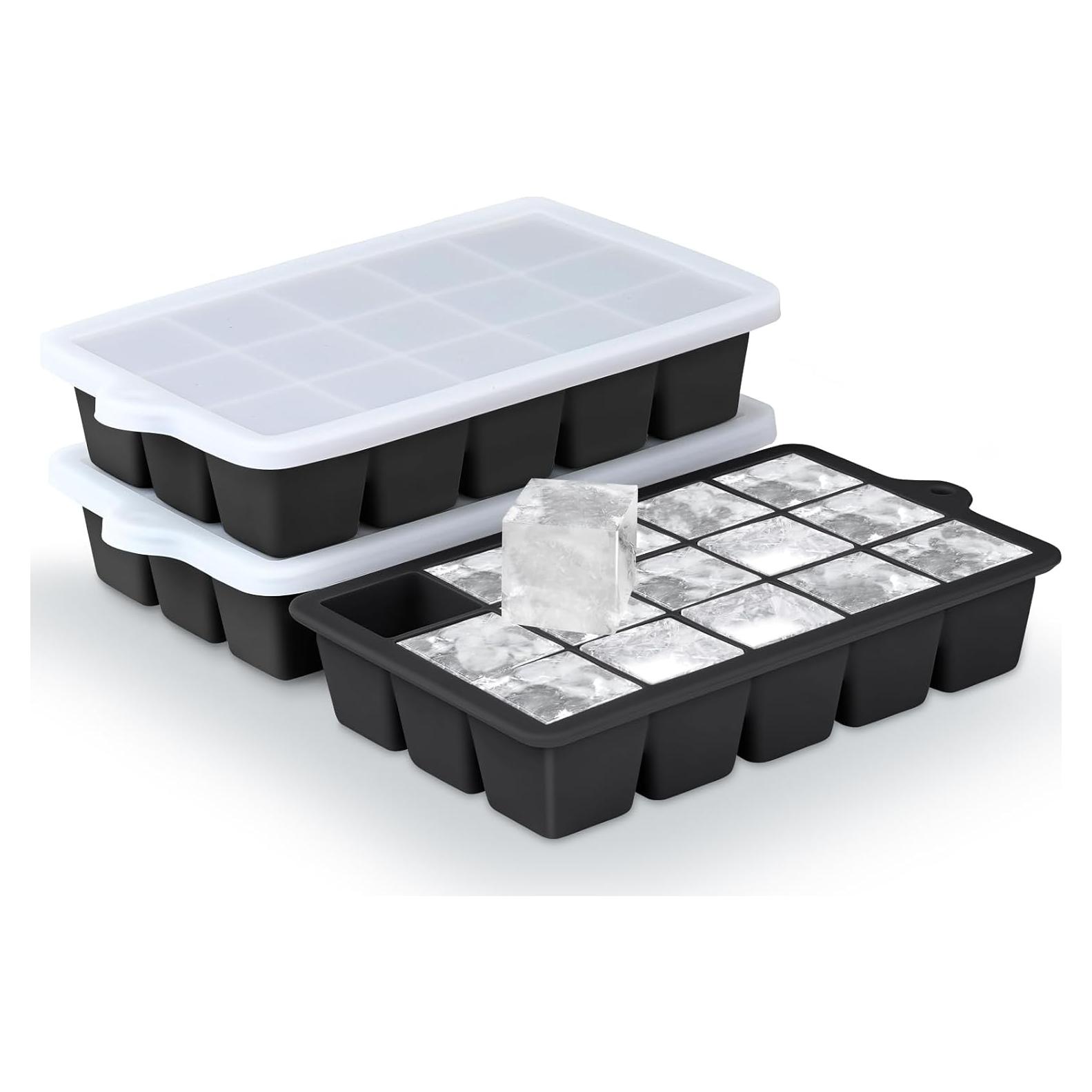 Bandejas de Hielo de Silicona Xyuetia 3 Piezas con Tapa