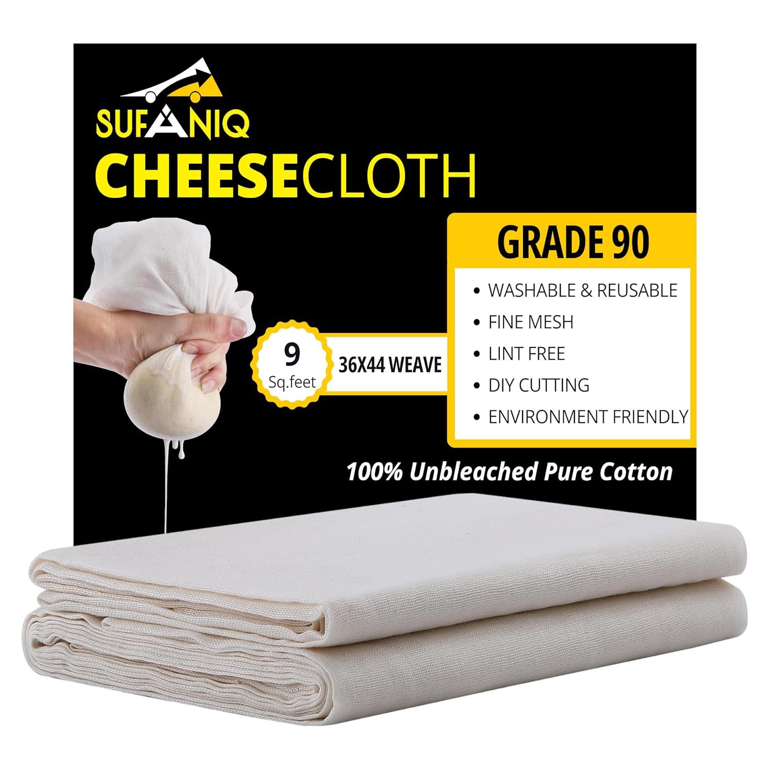 Paño de Queso Sufaniq Grado 90 100% Algodón 0.84 m² Reutilizable