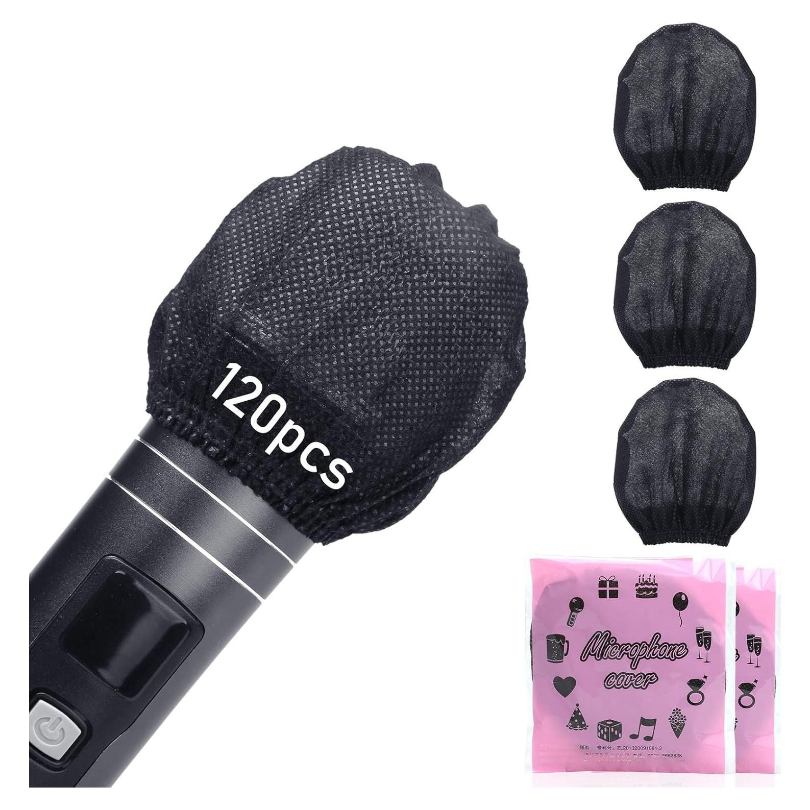 120 Fundas Desechables para Micrófono LASMEX - Negras