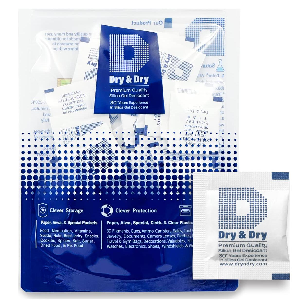 Paquetes de Gel de Sílice Seco L2K 50x1g - Deshidratantes