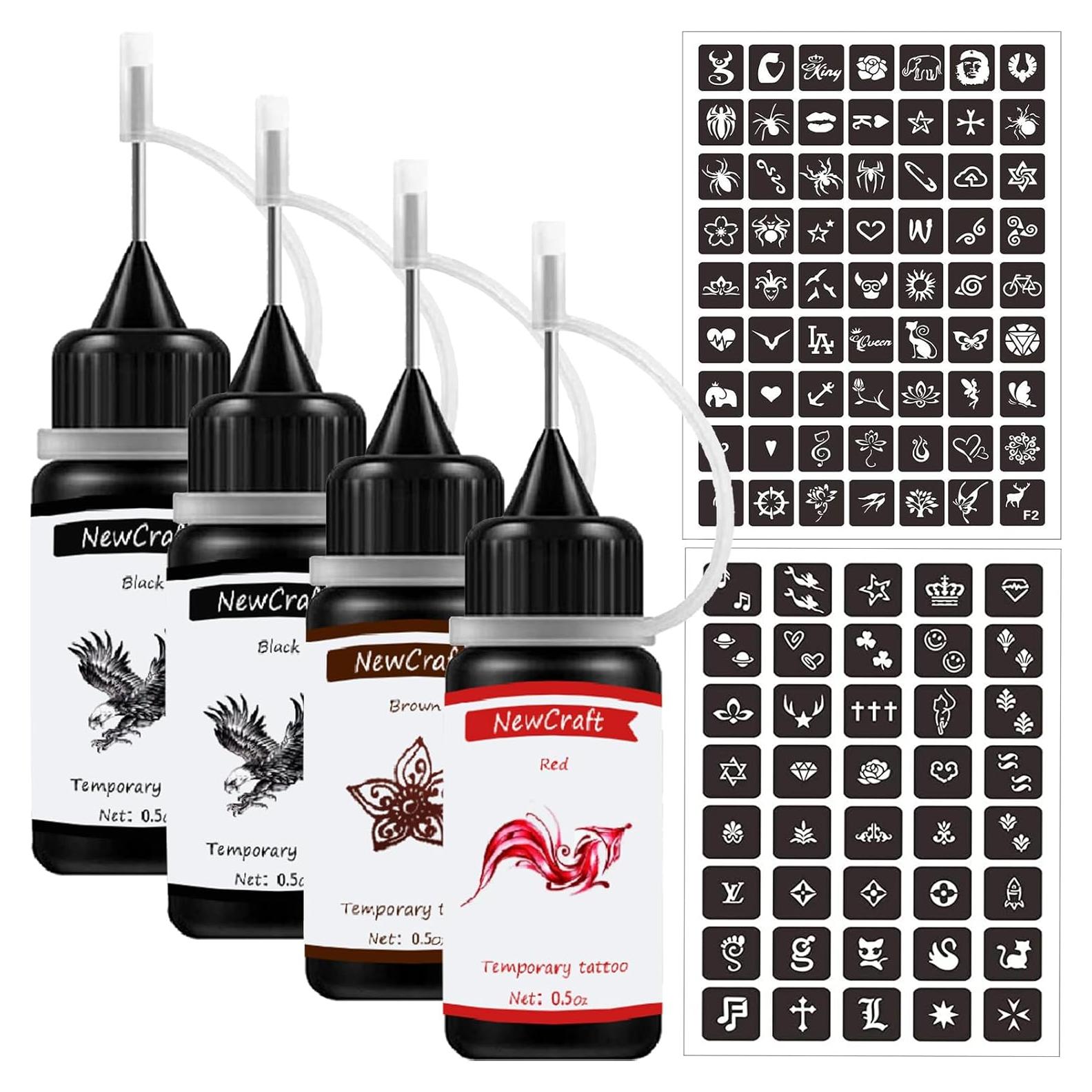 Kit de Tatuajes Temporales MOTENG - 4 Colores, 103 Piezas