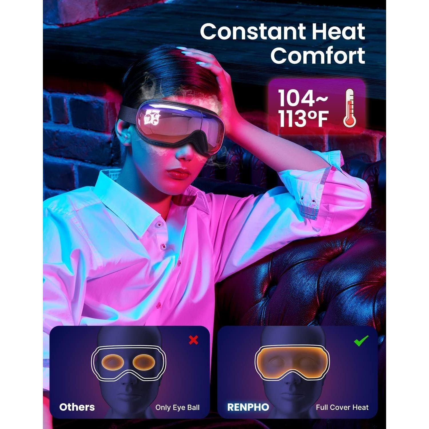 Masajeador de Ojos RENPHO EM001 con Calor y Bluetooth