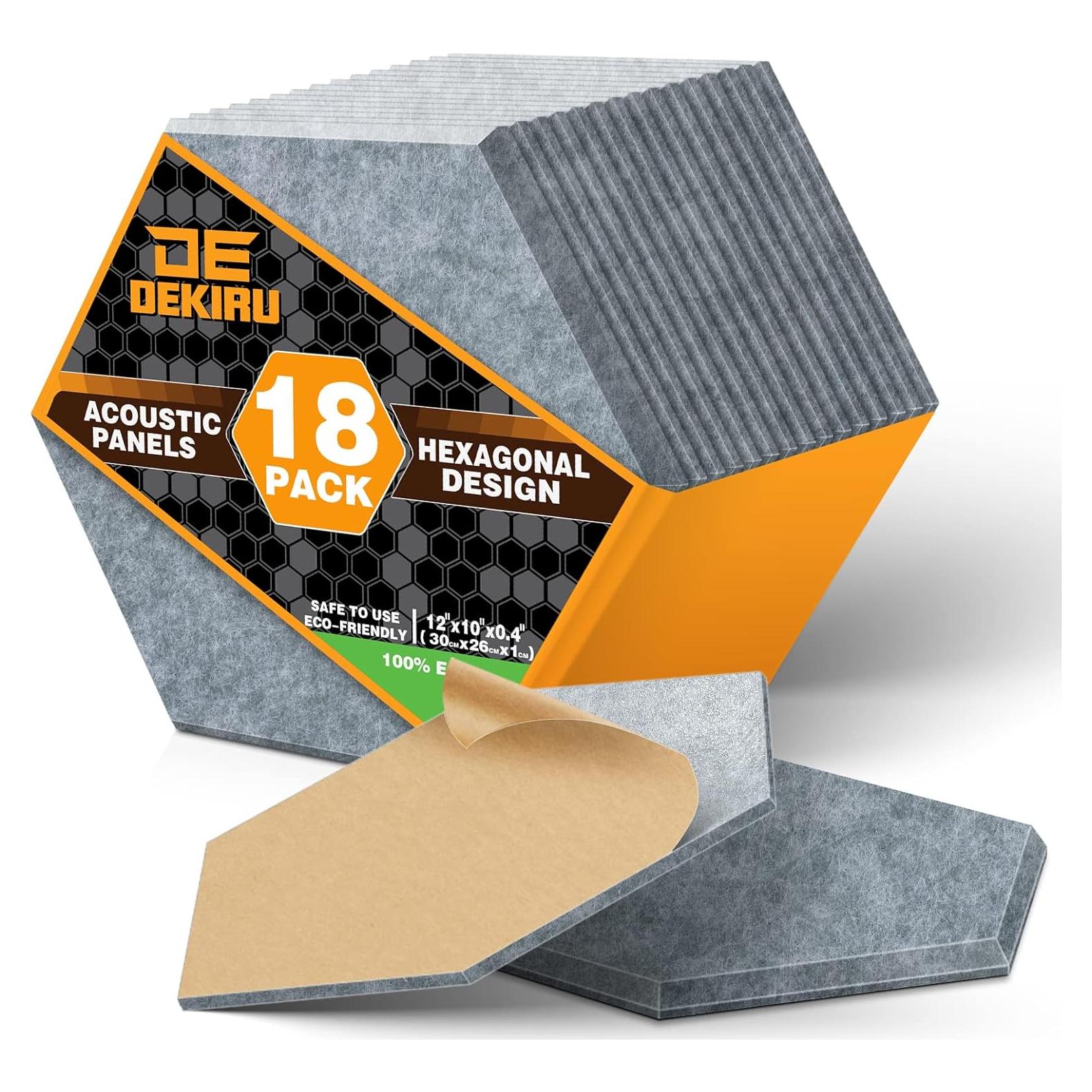 Paneles Acústicos Insonorizantes DEKIRU 18 Pack 30.4x25.4cm Gris