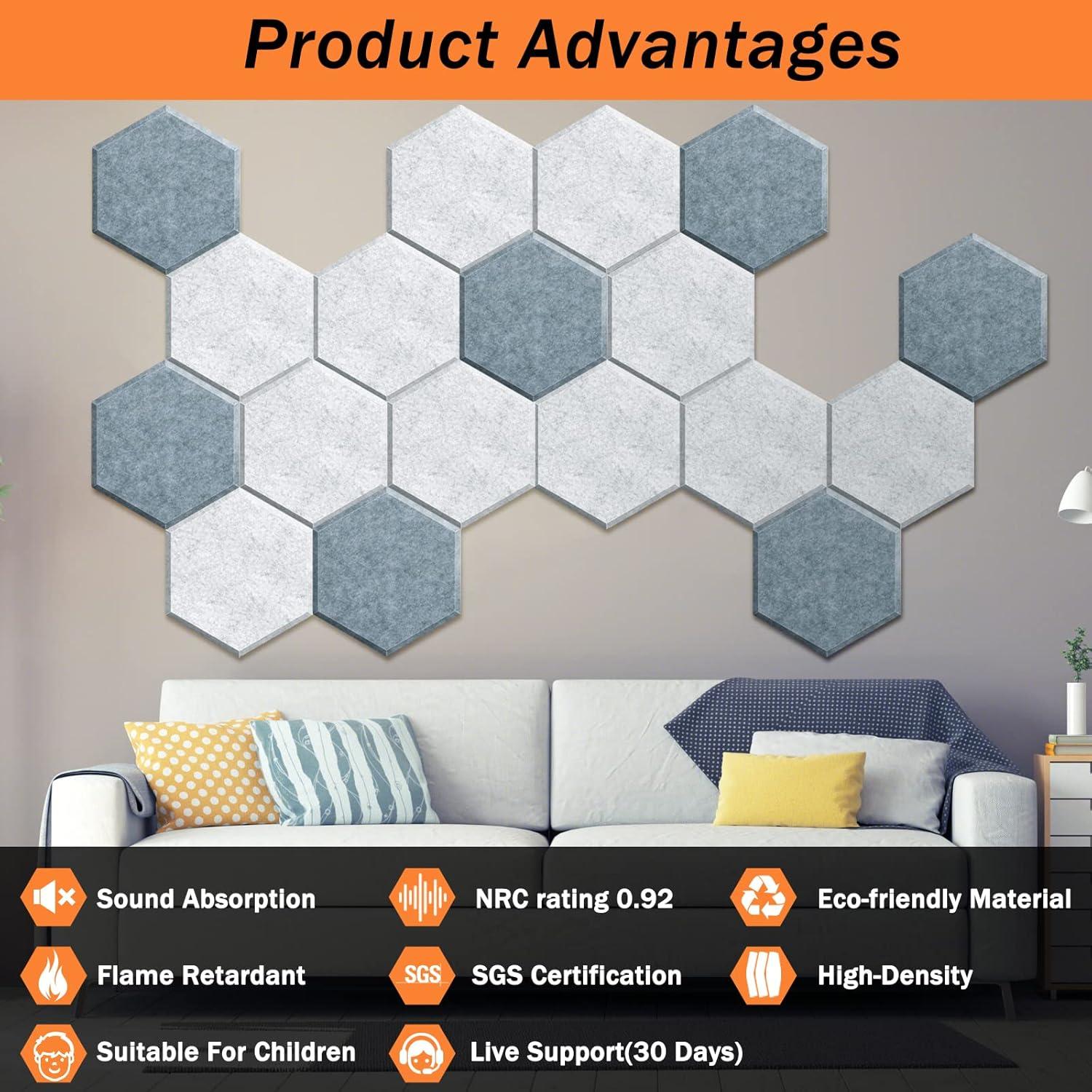 Paneles Acústicos Insonorizantes DEKIRU 18 Pack 30.4x25.4cm Gris