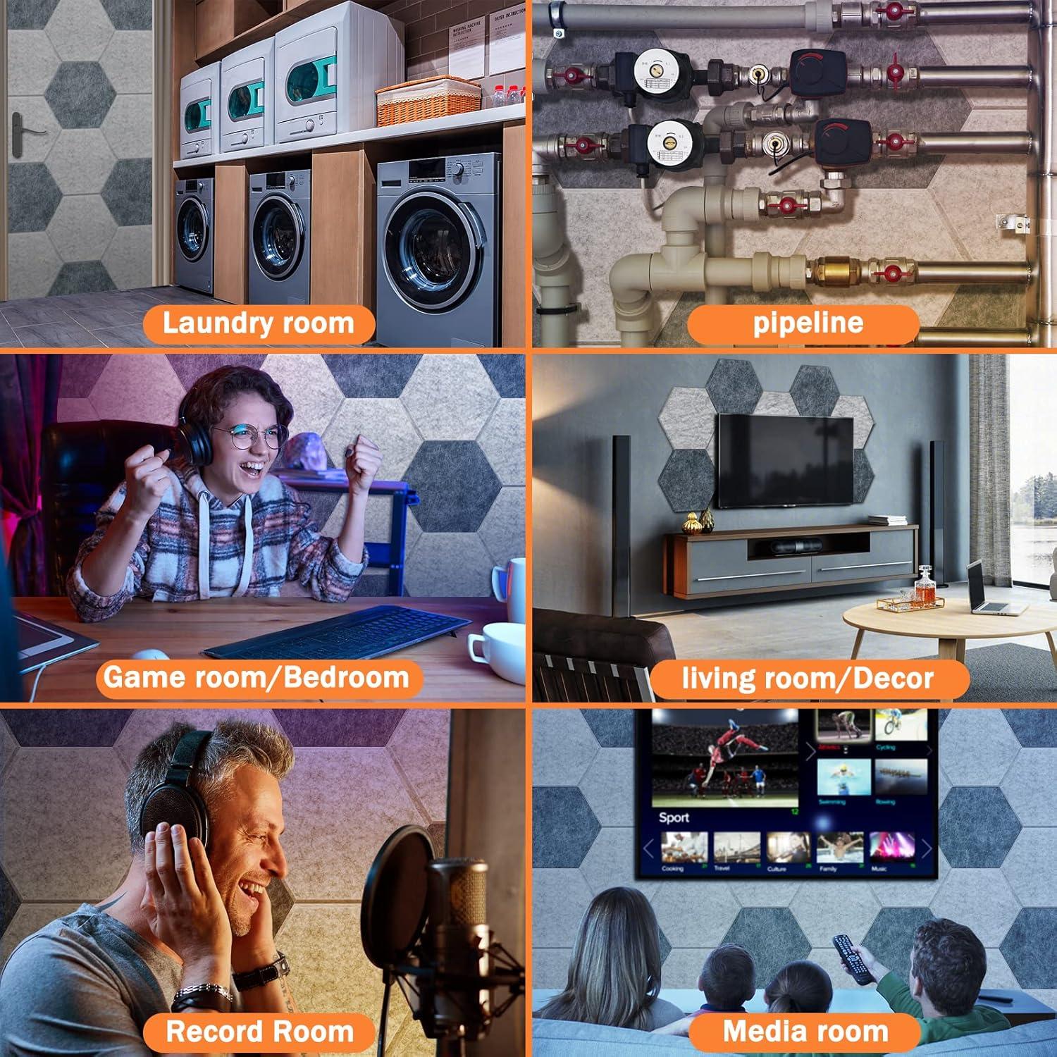 Paneles Acústicos Insonorizantes DEKIRU 18 Pack 30.4x25.4cm Gris