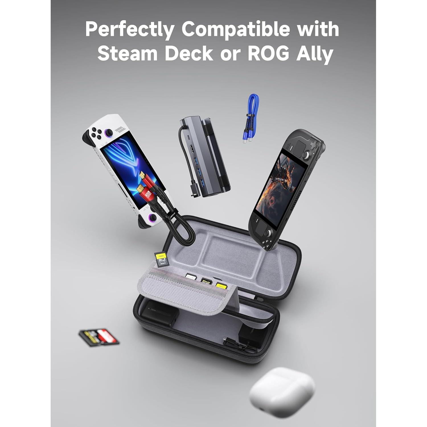 Funda JSAUX para Steam Deck y ROG Ally con Almacenamiento