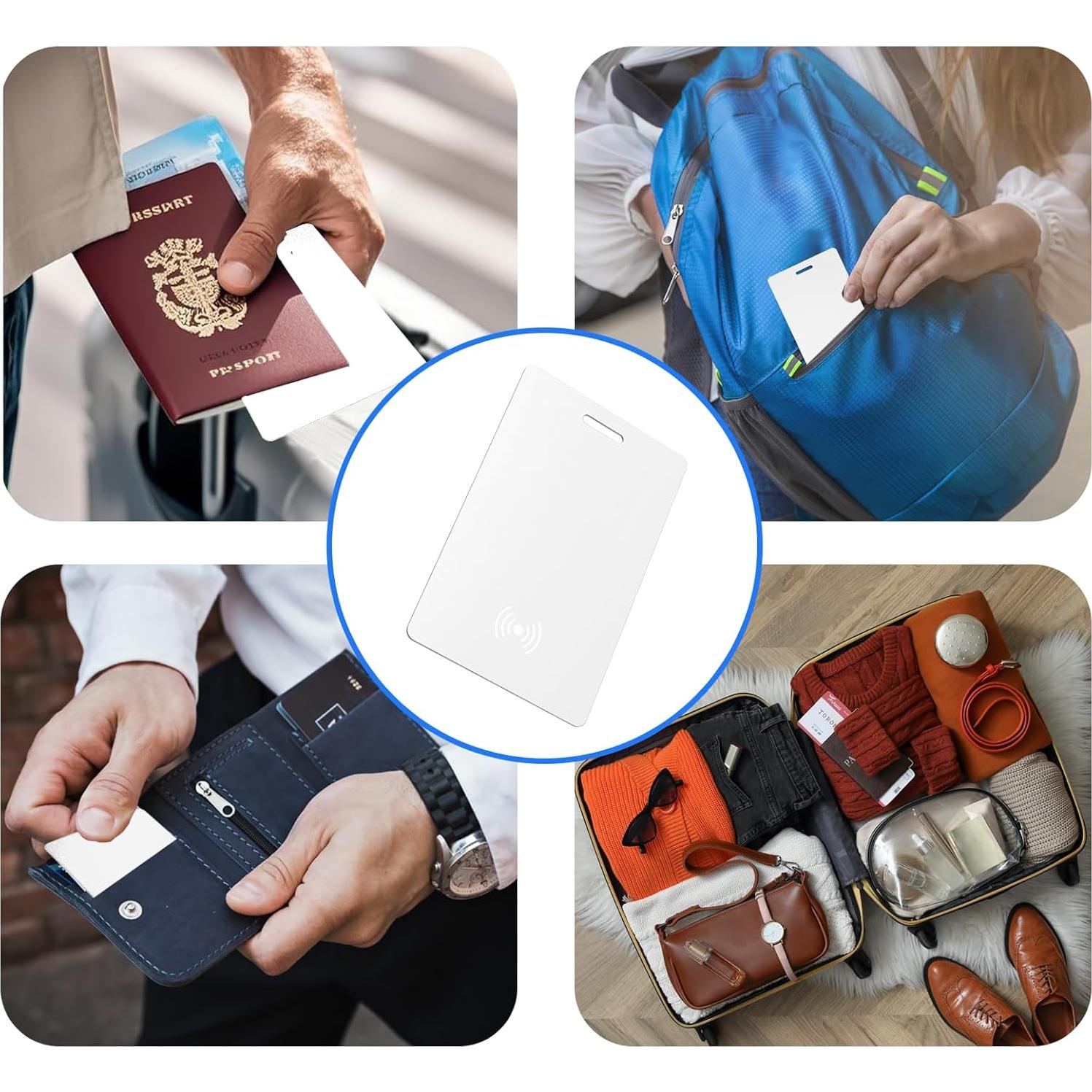 Localizador de Cartera FYSCKEJI, Tarjeta Bluetooth IP68 Blanca