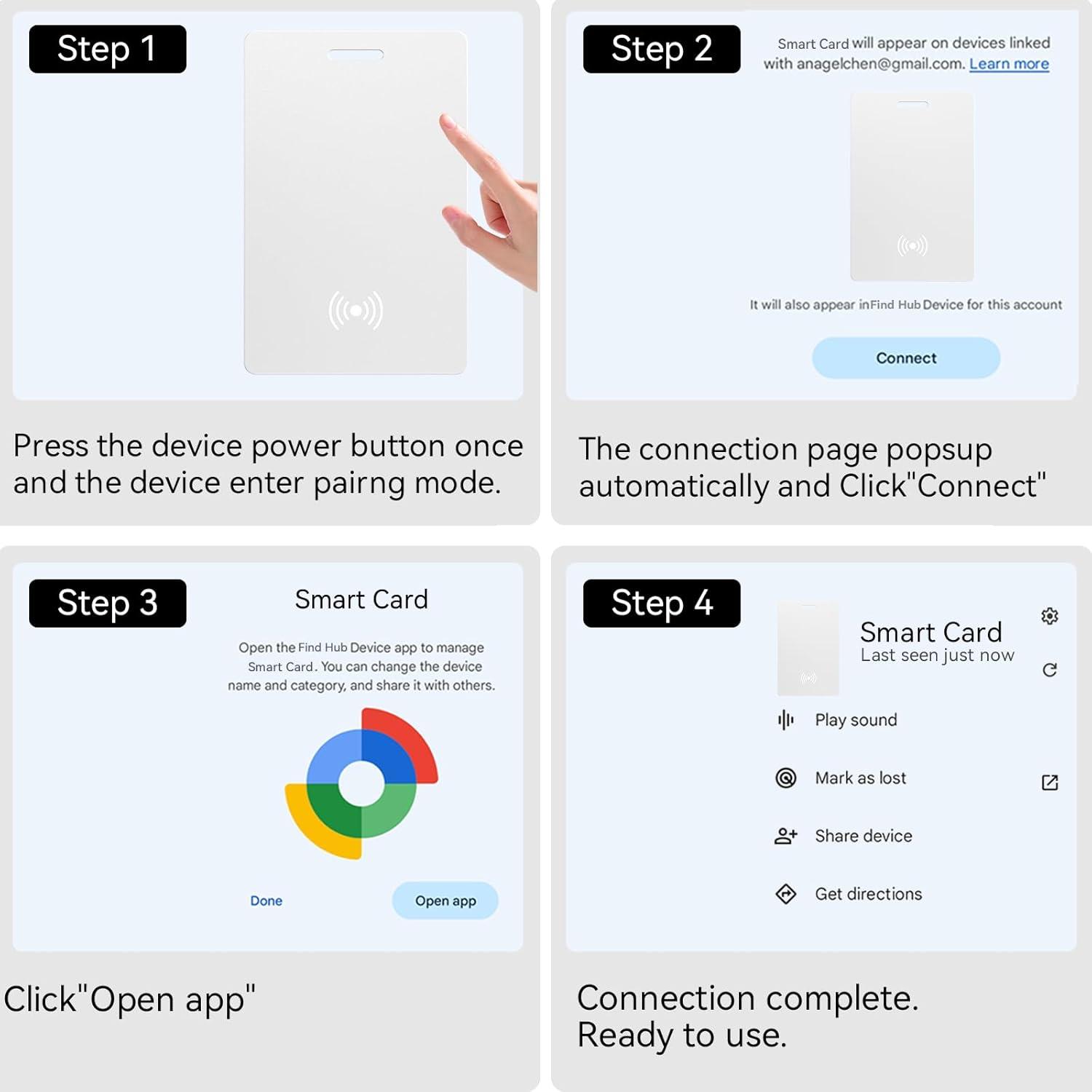 Localizador de Cartera FYSCKEJI, Tarjeta Bluetooth IP68 Blanca